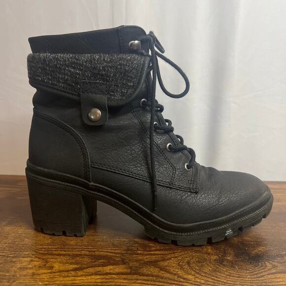 Black Ankle Boots Pop With Chunky Heel - Picture 14 of 15